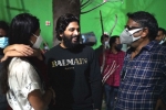 Allu Arha movie, Allu Arjun film updates, allu arjun pays a surprise visit for his daughter, Allu arha