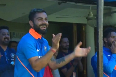 India Vs Australia : Kohli’s Reaction After Jasprit Bumrah;s First International Six