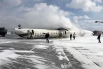 Delta aircraft Toronto Airport, Delta aircraft Toronto Airport injured, delta aircraft flips upside down on landing at toronto airport, Fire