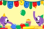 google doodle new year 2018, google marks new year, google doodle marks new year s eve with a pair of cute elephants, Penguins