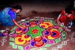importance of rangoli in kannada, how to make rangoli tools at home, spiritual and cultural significance of making rangoli outside the house, Krushna