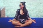 Sonakshi Sinha news, Sonakshi Sinha instagram, sonakshi s latest look keeps the heat on, Practising yoga