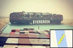 Ever Given container ship blocked, Ever Given container ship, egypt s suez canal blocked after a massive cargo shit turns sideways, Cargo ship